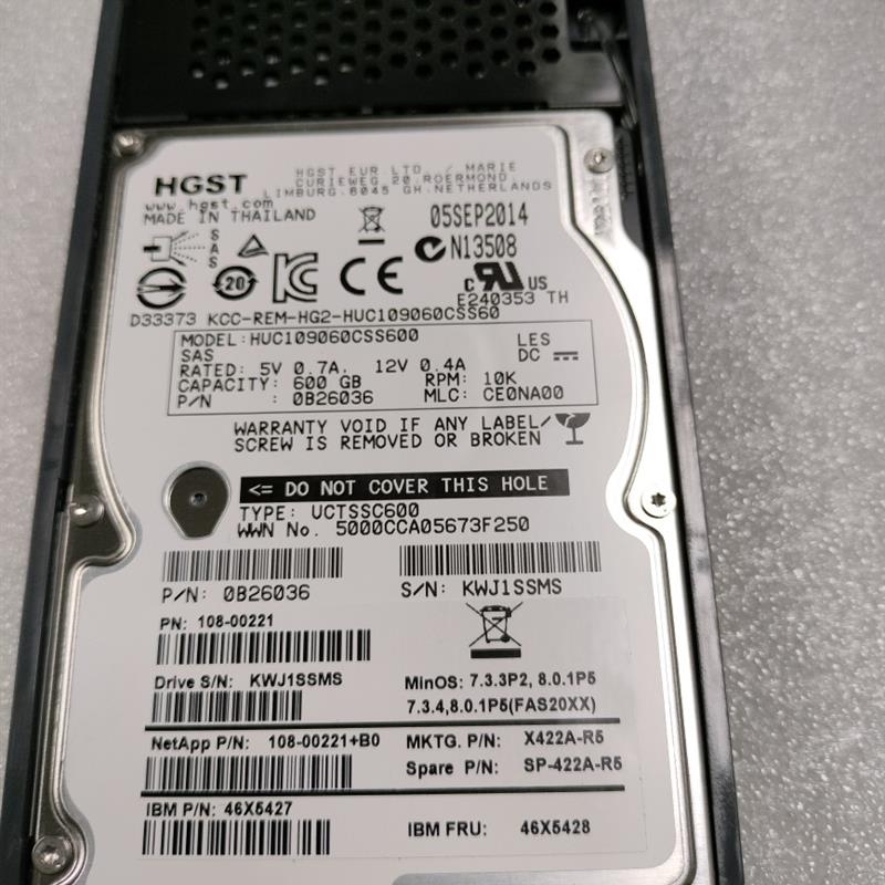 NetApp X422A-R5 46X5428 46X5427 600G 2.5 SAS DS2246储存硬盘