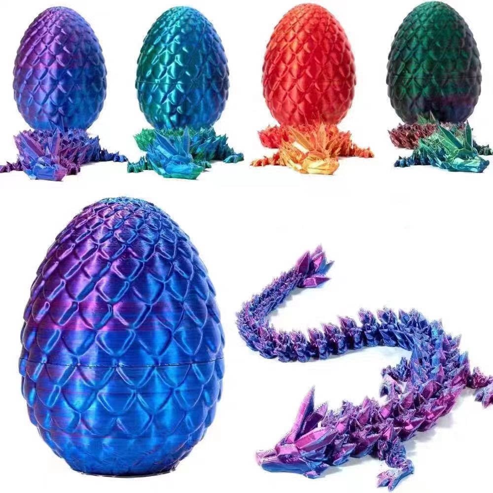 3D打印龙蛋活动关节水晶龙玩具