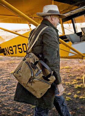 美式复古油蜡帆布手提包70140重磅防水单肩包