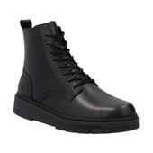 代购 rieker男士 马丁靴透气保暖防滑耐磨系带圆头平跟黑色