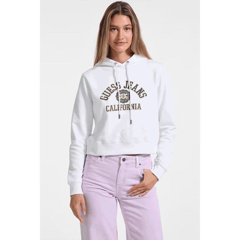 GUESS女士卫衣保暖舒适棉质连帽日常休闲外套潮流