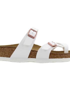 代购Birkenstock女士凉鞋透气轻便柔软鞋垫支撑足弓白色双带