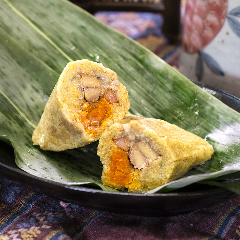 广式点心阿婆猪肉板栗小米粽子蛋黄黄米蛤篓手工鲜肉粽独立真空粽