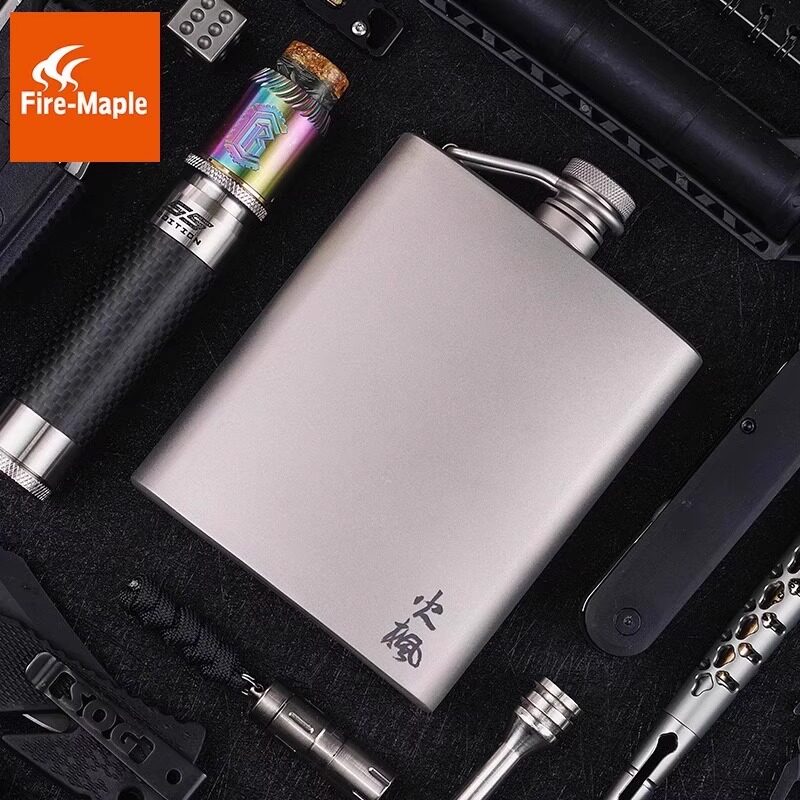 火枫巴克斯随身钛酒壶轻量便携露营小酒壶200ml户外野营徒步酒壶