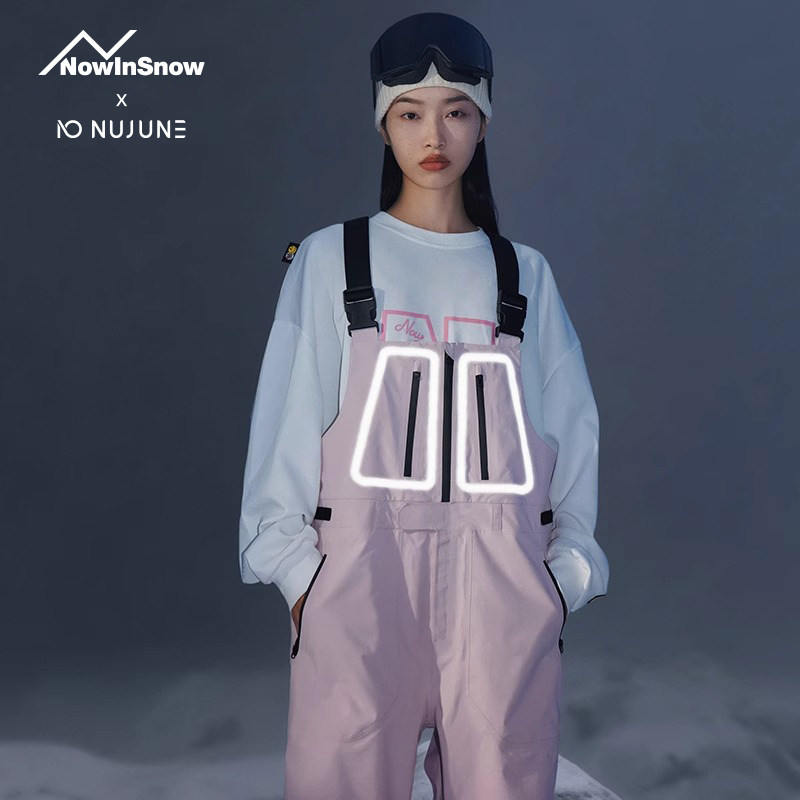 NIS 2024冬新款滑雪服男女款背带裤户外专业防水宽松防风保暖外套