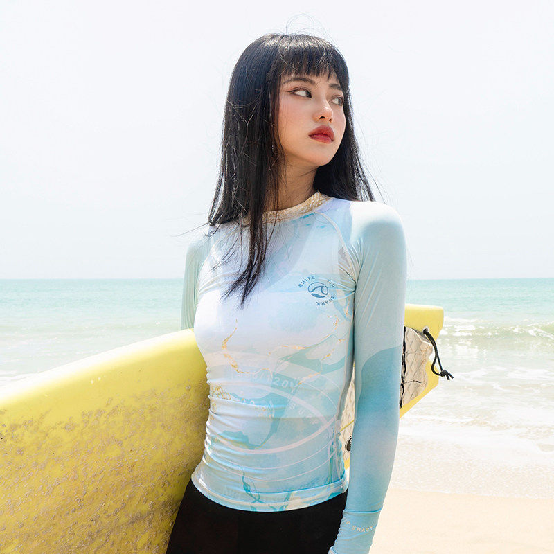 NuJuneX白鳍鲨2.0 联名防晒游泳衣女分体夏潜水冲浪服情侣水母衣