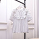 雪纺衫 宽松设计感荷叶边百搭显瘦衬衫 女短袖 大码 胖MM 波点法式 夏季