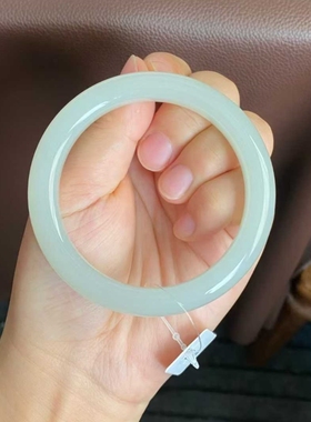 圈口60.7高品质天然和田玉冰种荔枝冻手镯女士正品编号0681