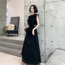 黑色晚礼服裙女新款宴会高贵气质名媛气场女王长款连衣裙平时可穿
