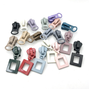 8号树脂拉锁头高档长款羽绒服配件彩色双向双开双头大拉锁拉链头