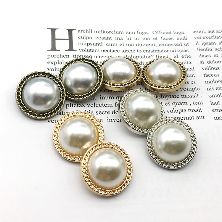 高档珍珠纽扣复古西装女士英伦风