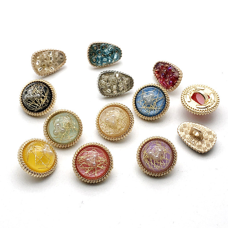 하이 엔드 셔츠 단추 금속 작은 향기로운 스타일 여성 쉬폰 카디건 작은 단추 어린이 스웨터 단추 남자 셔츠 단추