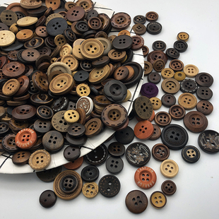 卡通激光纽扣手工贴画diy饰品深色混装 木质纽扣 木头扣子