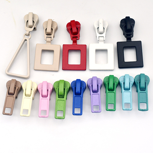 5号树脂拉锁夹克外套包包校服拉头链扣黑色蓝色粉色黄色红拉链头