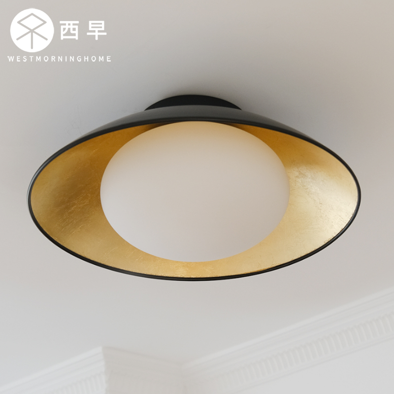 西早中古法式玻璃卧室吸顶灯