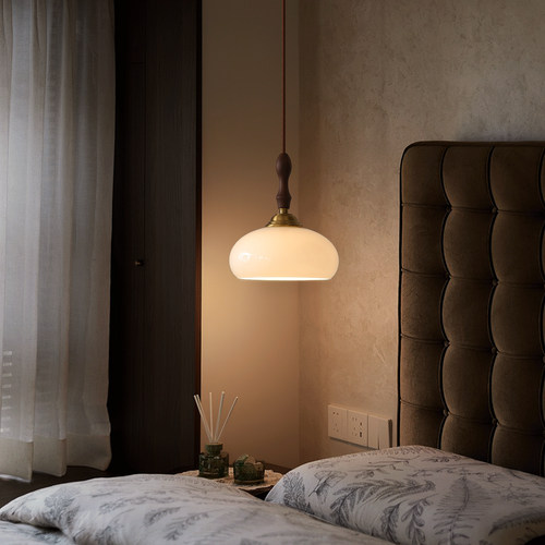 泡芙法式复古床头小吊灯餐厅吧台过道卧室书房包豪斯奶油风吊线灯