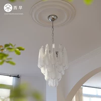Стеклянная ретро дизайнерская люстра для спальни для гостиной подходит для лестницы, французский стиль, легкий роскошный стиль