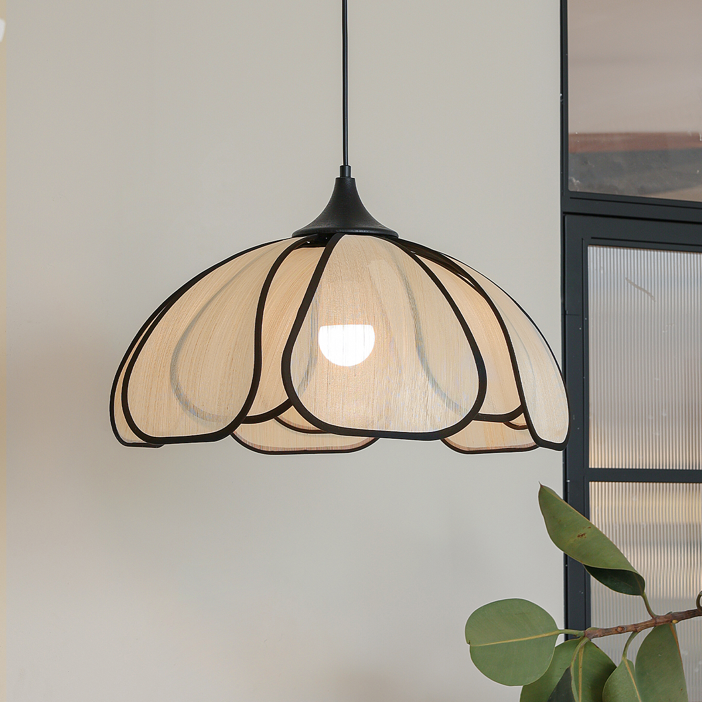 西早 法式侘寂风花瓣藤编卧室吊灯 日式复古民宿餐厅书房客厅灯具