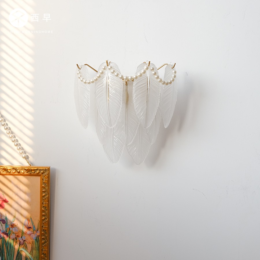 轻奢法式风玻璃过道设计师壁灯