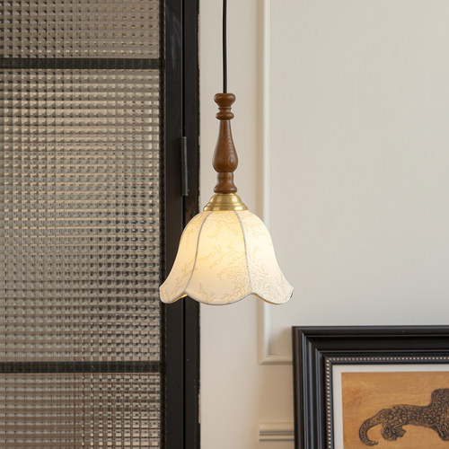 西早卧室床头小吊灯中古侘寂风法式复古设计师高级感吧台吊线灯具