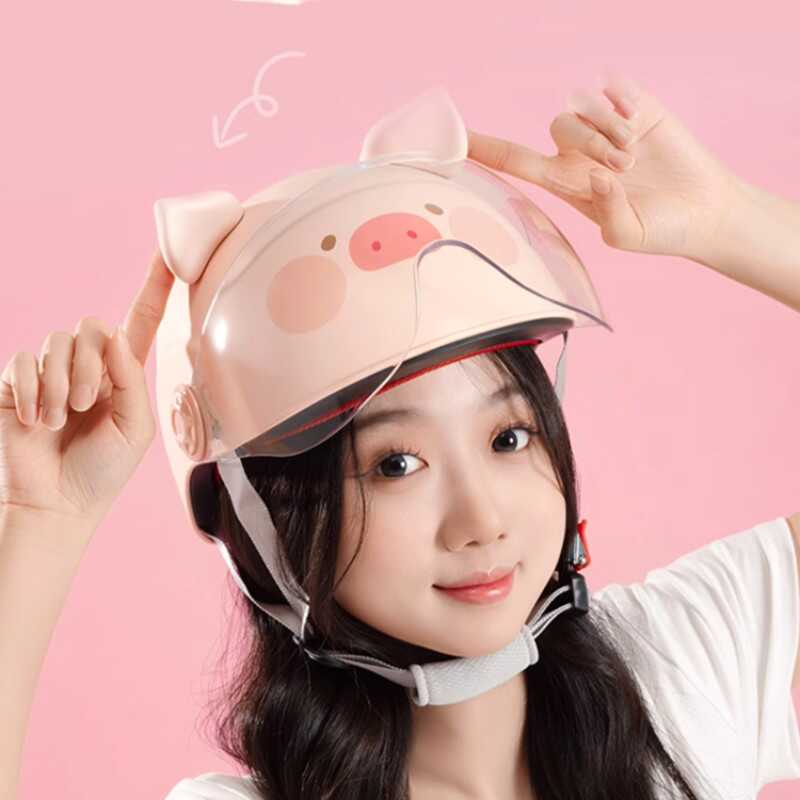 半盔可愛3C認證電瓶車夏季安全帽
