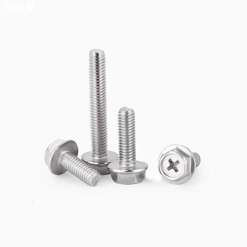 304不锈钢螺丝法兰螺丝外六角螺丝法兰面无底花螺栓 十字螺丝带垫,五金/工具,螺栓,淘宝优惠券,粉丝福利购,淘宝优惠卷