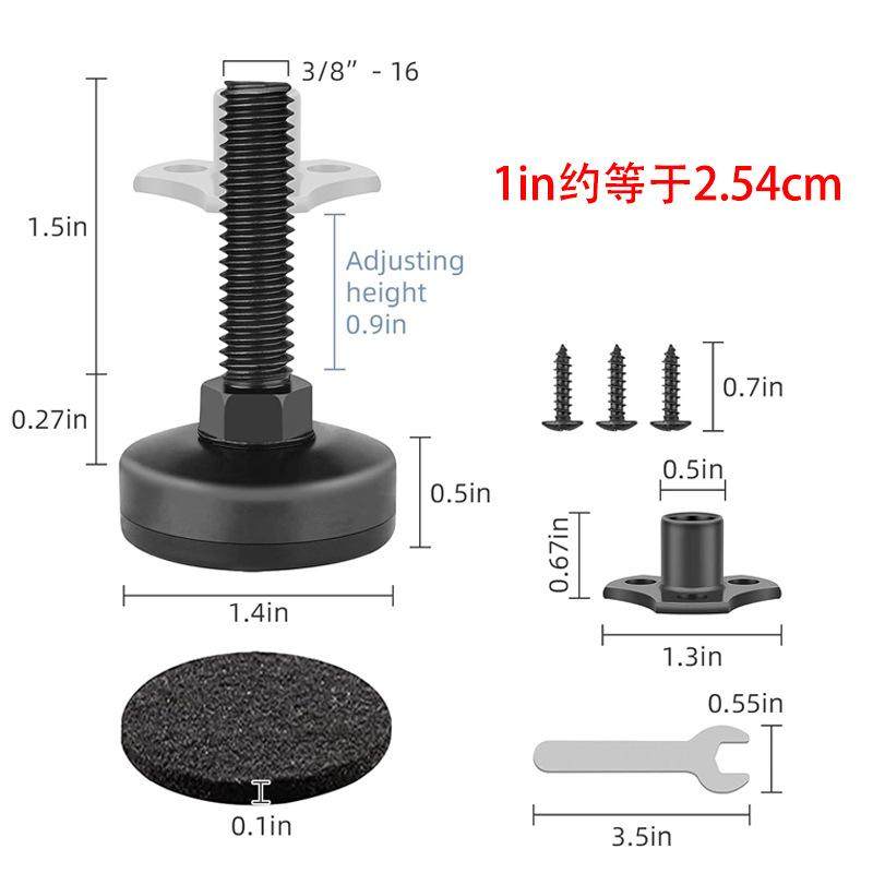 三角螺母调整脚调节螺丝解决地面高低家具可调平脚英标螺牙3/8-16,基础建材,家具脚垫,淘宝优惠券,粉丝福利购,淘宝优惠卷