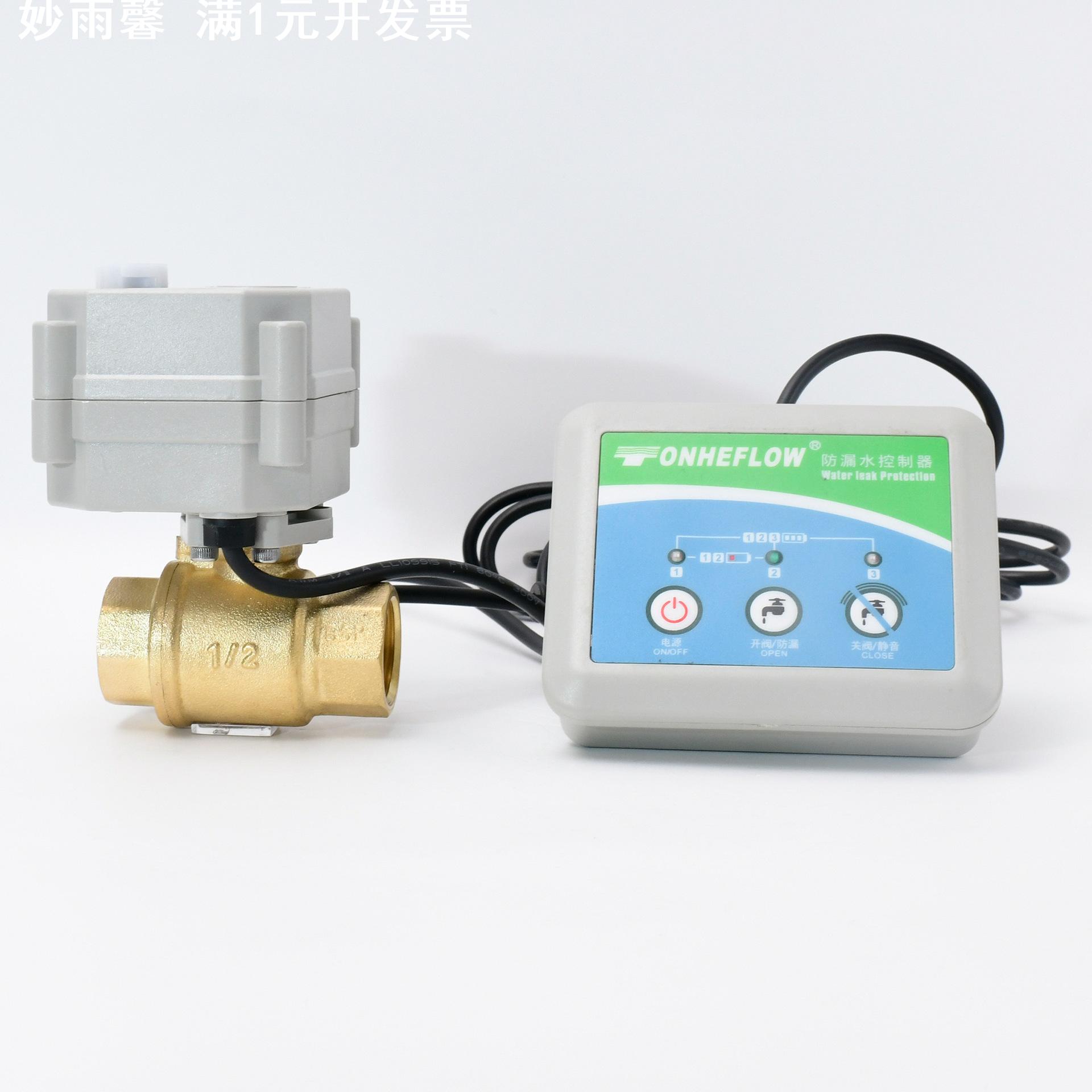 4分防漏水保护器黄铜带手动微型电动阀防漏水报警器配净水器 DN15