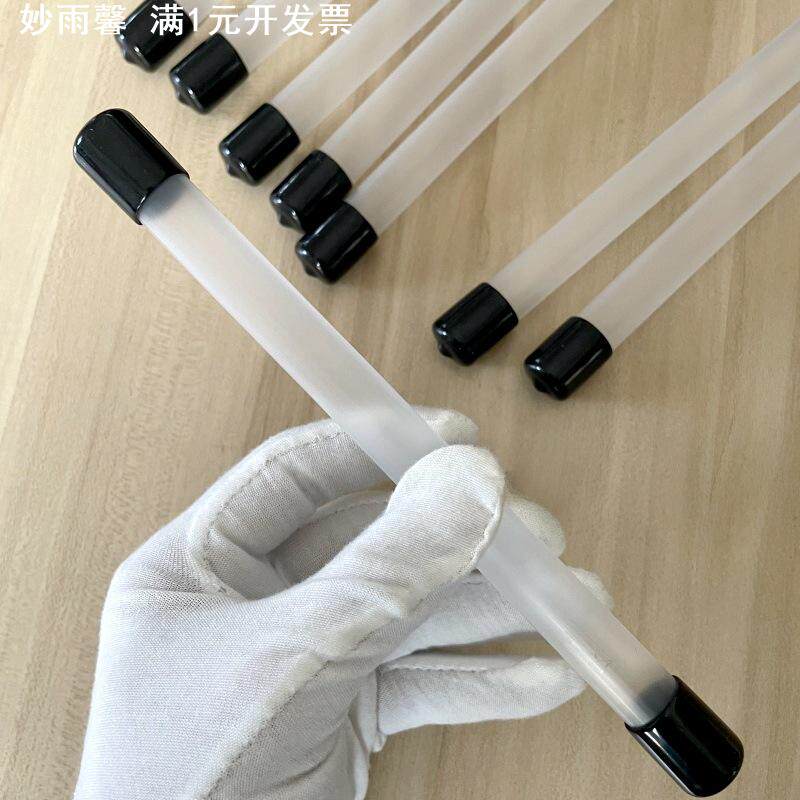 PP塑料套管半透明管配黑胶帽线香管刷子眉笔美妆工具磨砂包装管