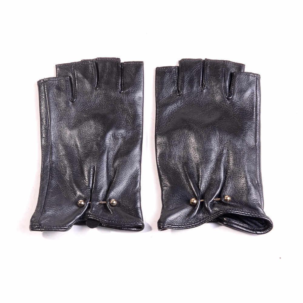 全衬里手套进口羊皮无指女半指