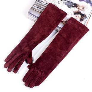 皮手套翻毛皮手套手臂套女冬 套加长款 长手套女真皮秋冬韩袖 臂套袖