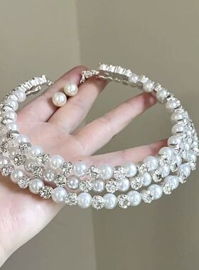 法式复古多层珍珠项链时尚配礼服精致轻奢高级网红爆款配饰品