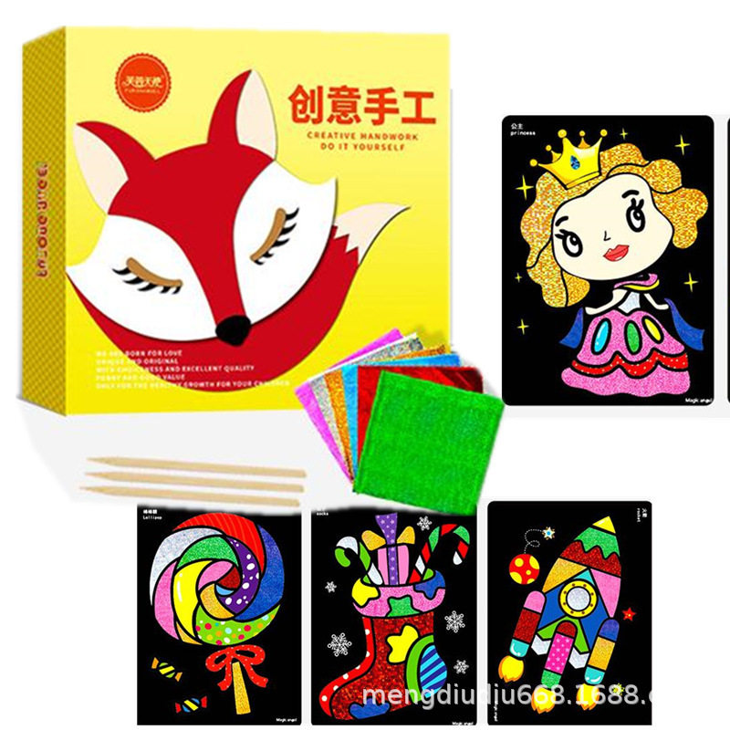 芙蓉天使魔幻艺术画 儿童手工diy制作材料包 魔幻贴创意贴纸|ruв категории игрушка/коляска/головоломка/блоки/модель, бусы/головоломка/в паре/демонтаж/бить игрушки, головоломка/деревоплита - от Buy2taobao.com для оказания профессиональной услуги покупки агента Taobao