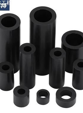 黑色ABS塑料隔离柱圆直通绝缘垫片硬间隔加厚垫高柱M5M6M7M8M9M10