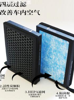 适用特斯拉Model3Y空调滤芯棉cn95除味净化滤网HEPA活性炭过滤器
