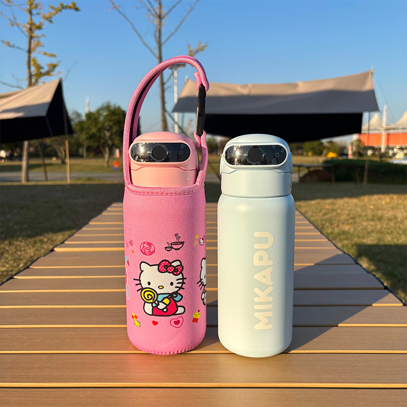 米卡布600毫升指纹水杯卡通杯套