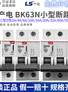 原装LS小型断路器空气开关BK63N/1P2P3P/1A6A10A20A32A40A63A/BKN