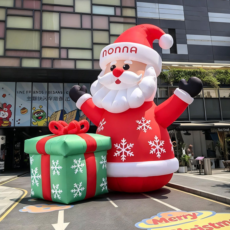 卡通气模定制大型充气圣诞老人爬墙发光雪人圣诞节树美陈网红气膜