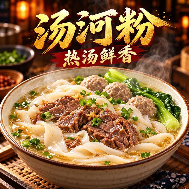 免煮宽河粉袋装含汤包水煮即食早餐夜宵懒人囤货方便主食家用