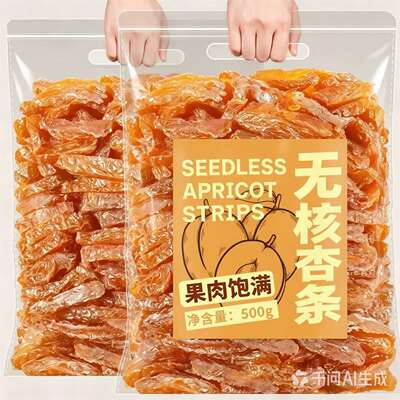 黄杏干内蒙古呼伦贝尔特产无核杏肉果脯休闲零食酸甜无核杏肉正宗