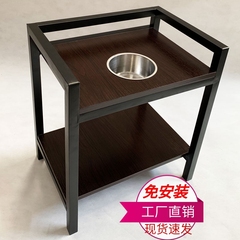 麻将机茶几双层加厚麻将桌边角几茶楼棋牌室茶几专用茶水架免安装