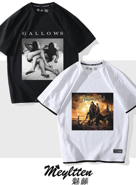 Gallows end硬核摇滚欧美暗黑风重金属朋克核punk纪念黑色短袖T恤