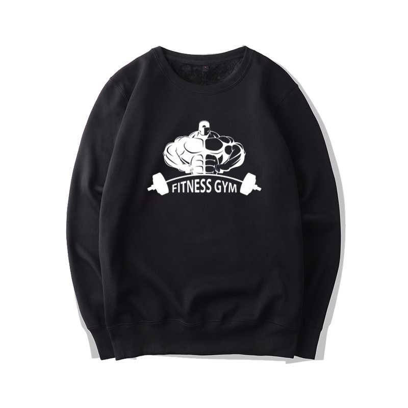 肌肉哑铃健身健美训练服圆领卫衣