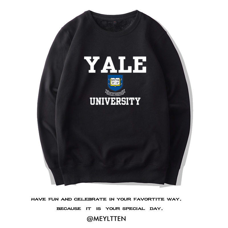 YALE 耶鲁大学常春藤联盟美国大学名校纪念衫男女学生加绒卫衣