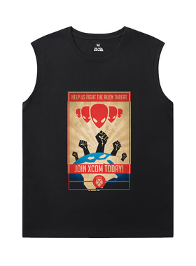 xcom2幽浮2游戏周边坎肩背心青少年潮流ins休闲纯棉无袖T恤短袖男