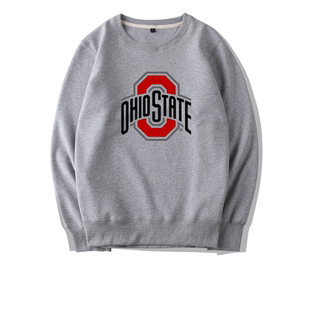 俄亥俄州立大学情侣印花学院派文化衫班服定制男女学生加绒卫衣