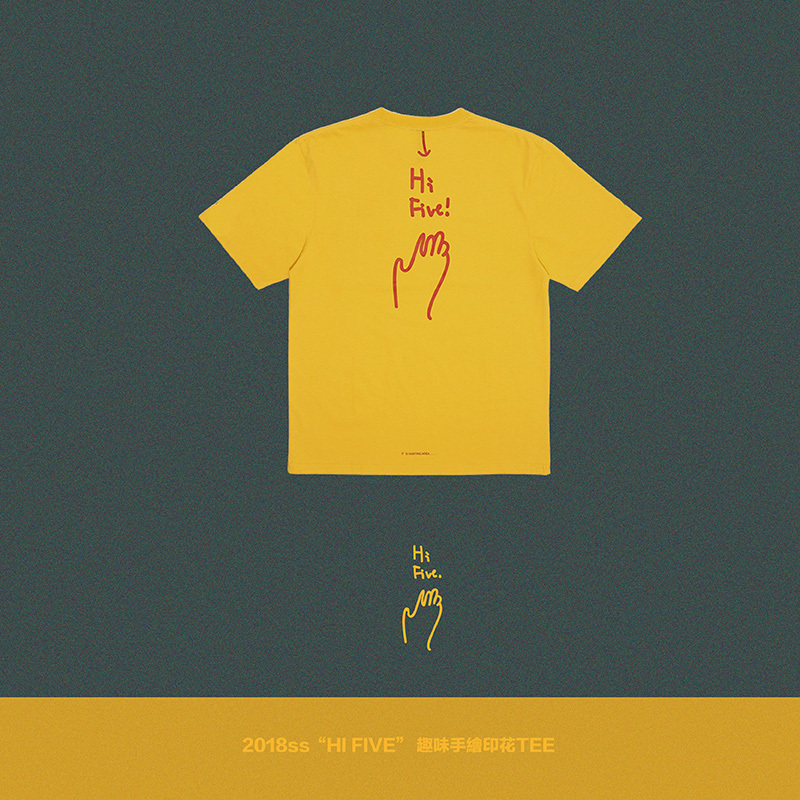 huntingarea原创设计手绘印花休闲纯棉圆领短袖t恤潮牌男女情侣款