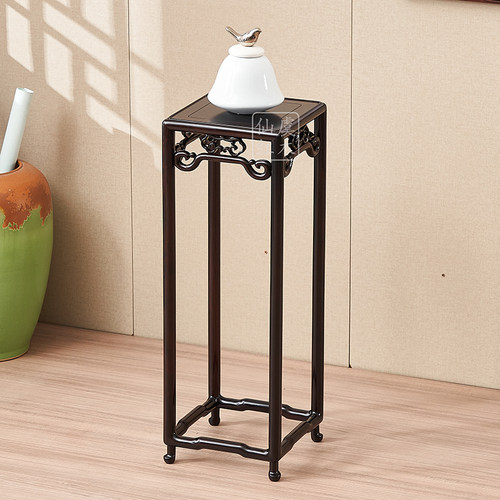 红木花架紫光檀花架实木正方花几长方花架双层花架中式东非黑黄檀