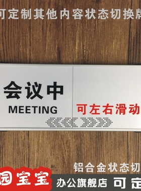 状态切换会议室门牌会议室空闲会议中状态显示牌铝合金型材科室牌