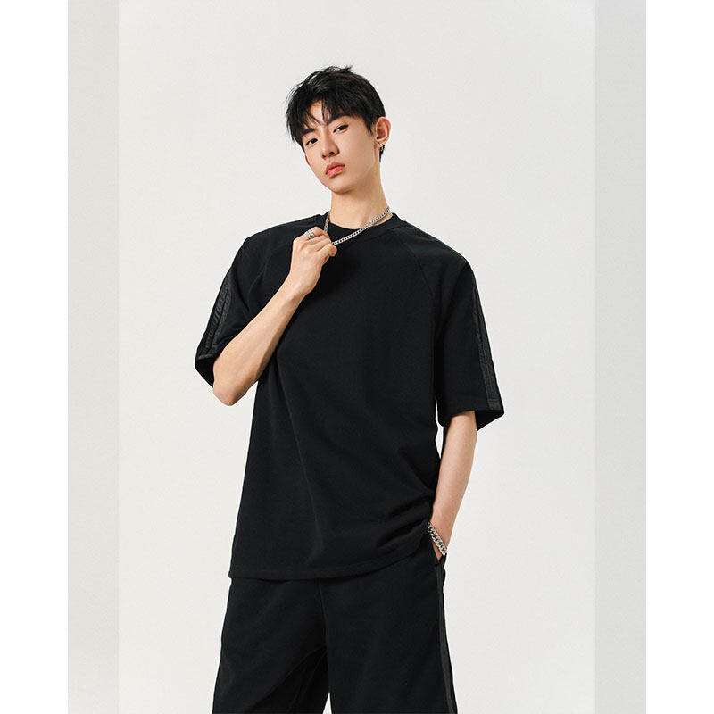 2025夏季曼巴棉圆领重磅短袖短裤一整套男装穿搭高级感时尚套装潮